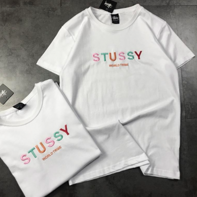 Stussy Rainbow Words Embroidery Tee