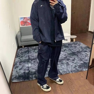 CDG x Stussy Pinstriped Bing Jacket And Beach Pants (FW20)