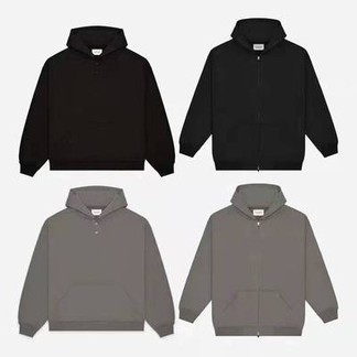 FOG Henley Zipped Hoodie (Season 6) (Black/Grey)