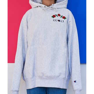 Gucci x Champion Rose Embroidery Hoodie by Ava Nirui