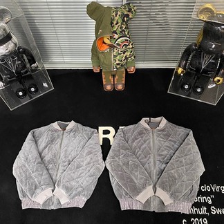 Heider Ackermann Grey Quilted Velvet Bomber