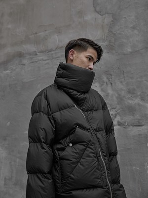 Rick Owen Asymmetrical Puffer Down Jacket
