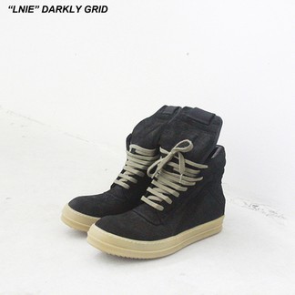 Rick Owen Black/Gumsole Reverse Leather Geobaskets