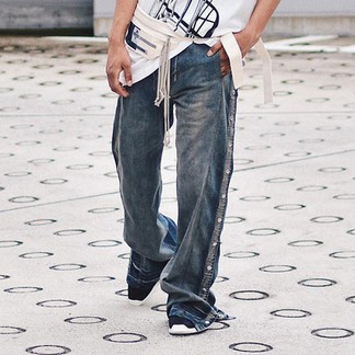 Rick Owen Denim Easy Pushers