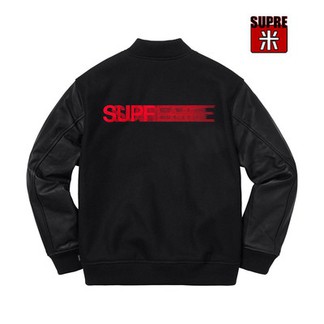 Supreme Leather/Wool Varsity Motion Jacket (FW18)