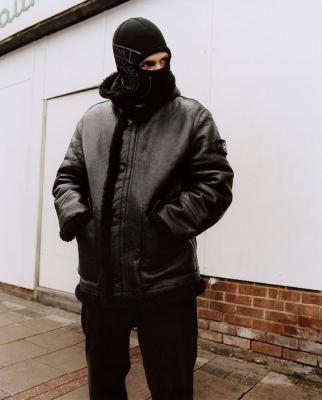 Supreme x Stone Island Hand Painted Shearling Jacket