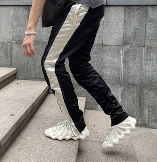 Yeezy Season 5 Black/White Stripe Leather Pants (As Seen On Kanye In That Yzy 450 Outfit)